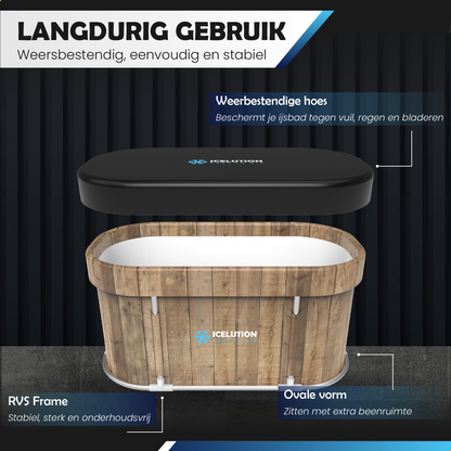 IJsbad Ovaal XL - PREMIUM pakket - Hout look